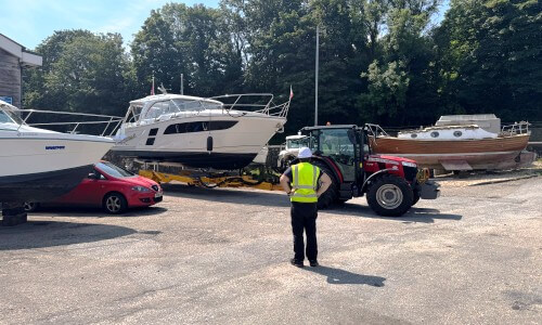 New 15t Roodberg hydraulic trailer at FYB Marine